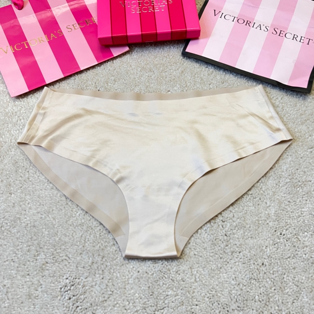 NWT Victoria's Secret Beige Fabulous Thick Satin HipHugger Panties VS Large L - Picture 2 of 3